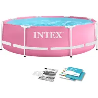 Intex 28290ND - Pink Metal Frame Pool (244x76cm) Swimmingpool Planschbecken
