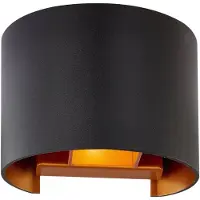 Arcchio Wandleuchte Zuzana, rund, schwarz, G9, 13 cm breit