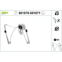 Valeo 851870 Elektrischer Fensterheber Vorne Links für BMW 7 (E38)