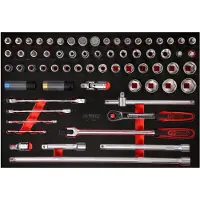 Ks Tools 1/2 Steckschlüssel-Satz in Schaumstoffeinlage, 66-tlg.