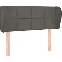 Syfax Kopfteil mit Ohren Dunkelgrau 103x23x78/88 cm Samt
