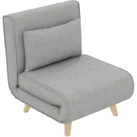 SUGIFT Schlafsessel 3-in-1 Sofa Liege Gästebett, Klappstuhl Leinenoptik ohne Armlehnen, Hellgrau | 72 x 78 x 79 cm | 6-stufig 180° | bis 150 kg