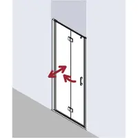Kermi Liga Pendel-Vouwdeur Helder Glas 125x200 cm Zilver Matglans