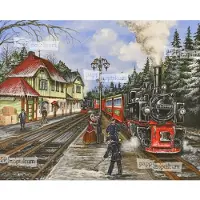 Pappnoptikum Adventskalender Harzer Schmalspurbahn Papier, 38x27cm, Sachsen