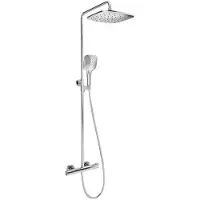 Ravak Termo - Brausegarnitur mit Thermostat, 250 mm, 3 Strahlarten, Chrom X070164