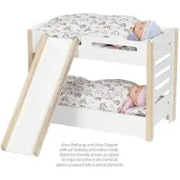 Goki Puppenbett Holz-Etagenbett mit Rutsche und Schublade