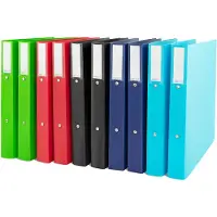 Rapesco ECO Ringbuch 2-Ringe je 2x grün, rot, schwarz, dunkelblau, hellblau 3,8 cm DIN A4, 10 St.