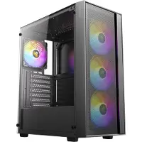 Antec AX65 ARGB PC Gehäuse Midi Tower Gaming ATX, schwarz