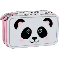 St. Majewski Zweifach-Stifttasche mit Ausstattung St.Right PC04 PANDA GREY