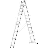 Hymer Alu Pro Allzweckleiter, zweiteilig, 2x14 Sprossen, Länge 3,95 / 6,75 m, Reichhöhe 5,06 / 7,56 m, Gewicht 15,5 kg