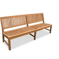 Linder Exclusiv GmbH Stabile XXL Gartenbank Kingsbury in Premium Teak ohne Armlehne 220 cm