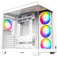 Nobrand XYZ TESSERACT X, Cube, PC, Weiß, ATX, ITX, micro ATX, Stahl, Gehärtetes Glas, 165 mm
