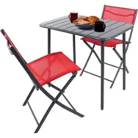 VCM 3 tlg. Bistroset Balkonset Gartenset Metall Sumila