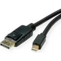 Roline Mini DisplayPort Kabel, v1.4, mDP - DP, ST - ST, schwarz, 1 m
