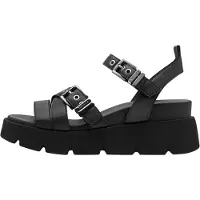 Tamaris Damen Sandalen mit Keilabsatz und Schnallenverschluss Schwarz