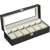 Songmics Uhrenkasten mit Glasdeckel Schwarz JWB06BE