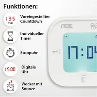 ADE Küchenuhr Weiß