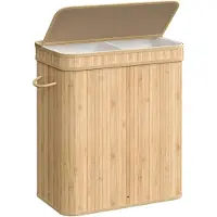 Songmics Wäschekorb Wäschesammler Bambus 100l