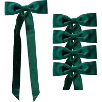 Edelman MICA Dekoschleifen Set 4 Stück – Grün 19x48 cm, große Weihnachtsschleifen für Baum, Tür, Kranz & Geschenke, klassisch & wiederverwendbar