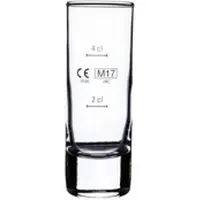Arcoroc Islande Schnapsglas, Shotglas, Stamper, 65ml, mit Füllstrich 2cl+4cl, Glas, transparent, 12 Stück