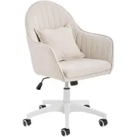 Livetastic Drehstuhl PALERMO, höhenverstellbar, Webstoff, weiß, 5 Rollen, 57 cm breit, 98 cm hoch