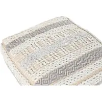 Sublime Market Connect Cushion Floor White Grey Squared Boho 60 x 60 x 25 cm