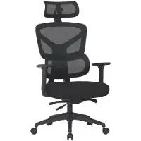Novel Drehstuhl ROLF, höhenverstellbar, drehbar, Stoff/Mesh, Schwarz, 140 kg Tragkraft, Sitzbreite 53 cm