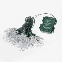 LINDBY LED-Lichterkette Parrik, Schneeflocken, 620 cm, IP44