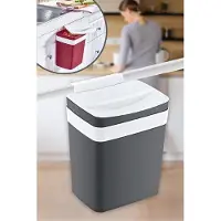 Optimus Doreline Hänge-Mülleimer mit Deckel Kunststoff 8,5 Liter Grau/Weiß 22x17x27 cm