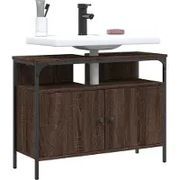 vidaXL Waschbeckenunterschrank Braun Eiche 80x30x60 cm Holzwerkstoff