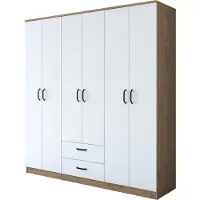 Skye Decor , BA115 - 2283, Kleiderschrank, Nussbaum, 100 % MELAMINBESCHICHTETE SPANPLATTEN, 180 x 47,3 x 190,8 cm