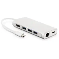 LMP 14368 Laptop-Dock/Anschlussreplikator USB 3.2 Gen 1 (3.1 Gen 1) Typ-C Silber, Wei
