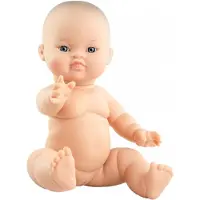 Paola Reina Puppe Gordi Mädchen asiatisch schwarz 34cm Spielzeugpuppe