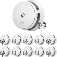 SAVS S10-W Drahtlos vernetzbarer Rauchmelder 10 Stück - LinkSmart - 10 Jahre Batterie - Optionales WLAN - Infrarotsensor - Brandmelder