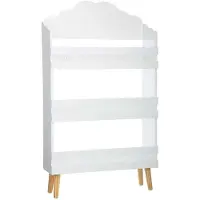 Wellhome - Bücherregal aus Holz mit 3 Regalen in Weiß und Wolkendesign 100cm