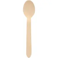 Papstar 180 Löffel, Holz pure 16 cm natur