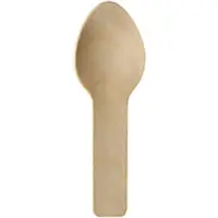 Papstar Fingerfood-Löffel aus Holz "pure", 7,6 cm, ideal für Snacks | Folie (150 Stück)