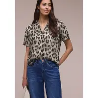 Street One Kurzarmbluse Sommerbluse mit Animal Print