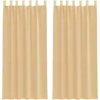 vidaXL Voile Vorhänge mit Stangentaschen 2 Stk. Sandfarbe