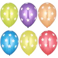 Papstar Luftballons Ø 29 cm farbig sortiert "Stars" 72 Stück