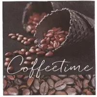 Papstar Servietten, 3-lagig 1/4-Falz 33 cm x 33 cm "Coffeetime" 200 Stück