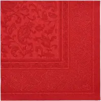 Papstar Servietten "ROYAL Collection" 1/4-Falz 40 cm x 40 cm bordeaux "Ornaments", 8 x 20 Stück 160 Stück