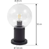 LINDBY Sockelleuchte aussen Dangan , dimmbar, klar / transparent, Glas, Modern, Außenleuchte
