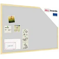 Allboards Hellgrau Pinnwand mit Holz Rahmen 90x60cm Korktafel Korkwand Pinnwand Kork Hellgrau Oberfläche
