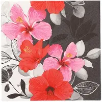 Papstar Servietten, 3-lagig 1/4-Falz 33 cm x 33 cm "Hibiscus" 200 Stück