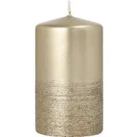 Papstar Stumpenkerze Safe Candle, bis zu 36 h, selbstlöschend, Ø 60 x H 100 mm, Paraffin, gold, 6 Stück