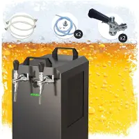 Ich-zapfe Komplett Set - Zapfanlage STREAM 80K mit Luftpumpe Bierkoffer, Bierzapfanlage, Durchlaufkühler 2-leitig Trockenkühler, Zapfkopf:Flach,Zapfkopf 2:Dreikant
