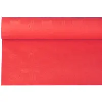 Papstar 12 Rollen Papiertischtuch mit Damastprägung 6 m x 1,2 m rot