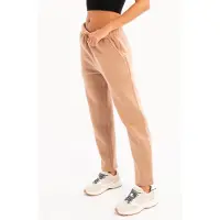 Justever Relaxed Fit, hochgeschnittene, fleecegefütterte Damen-Jogginghose aus Nerzleder - Echo