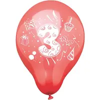 Papstar 72 Zahlenluftballons Ø 25 cm farbig sortiert 3